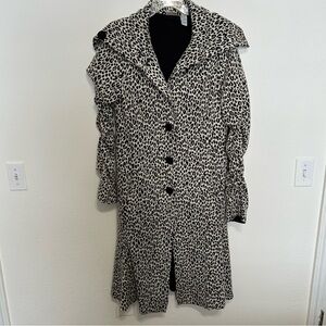 Women Newport News Snow Leopard Dress Over Coat Size 14 Minor Pilling & Pulling